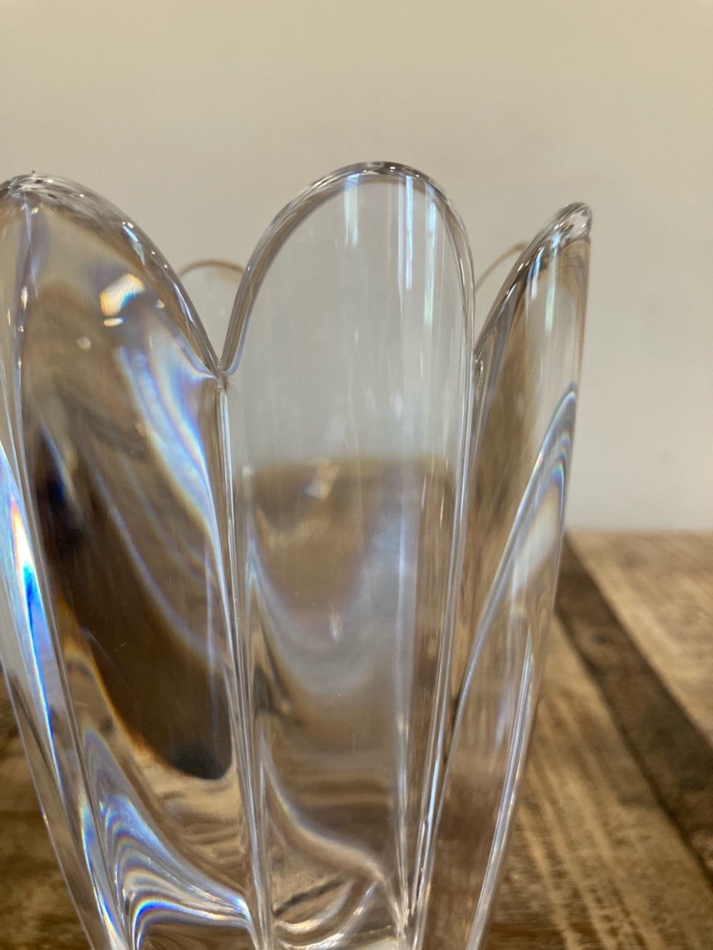 Orrefors Crystal Eight Point Tulip Flower Vase 6 5/8” Tall Sweden - Picture 10 of 15